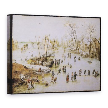 Tablou canvas - Jan Brueghel the Younger - Patinatorii de pe lac, 50 x 70 cm Tablou canvas - Jan Brueghel the Younger - Patinatorii de pe lac, 50 x 70 cm