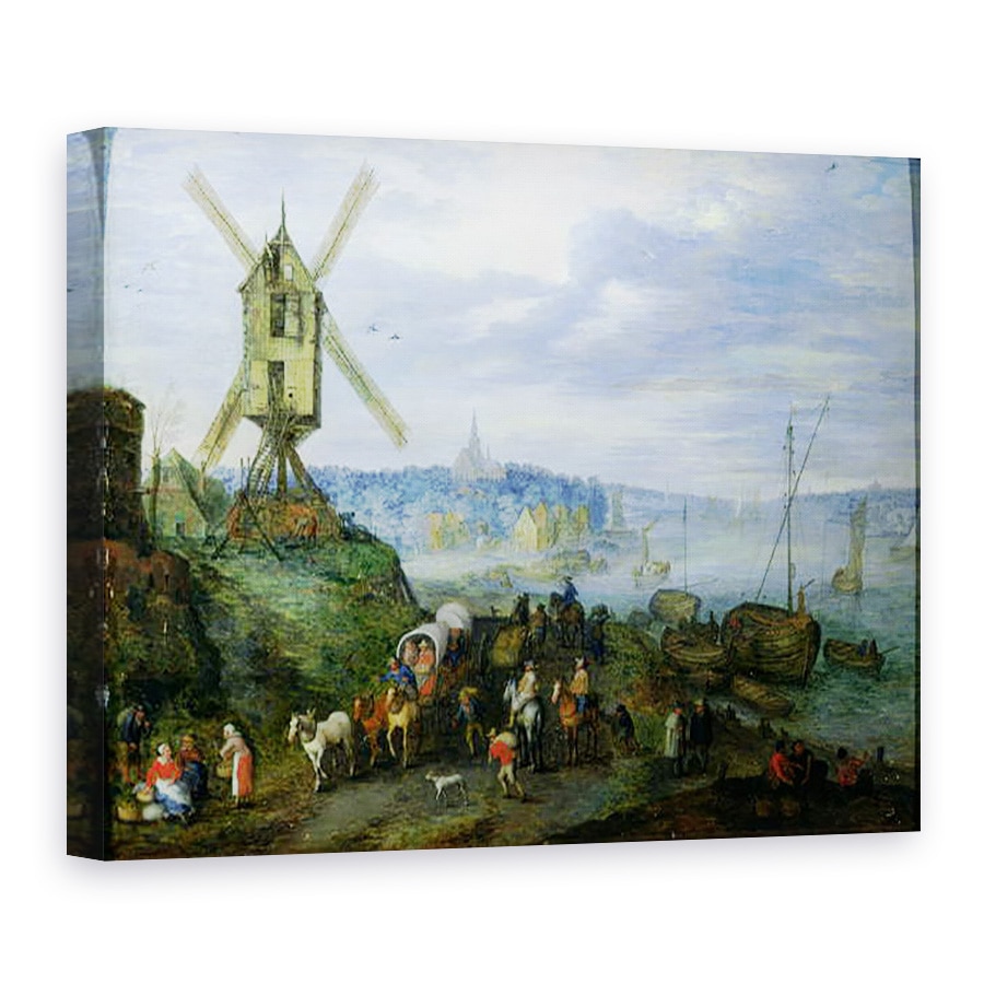 Tablou canvas - Jan Brueghel the Elder - Peisaj cu rau II, 75 x 100 cm