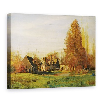 Tablou canvas - Francois Louis Francais - Farmyard, 75 x 100 cm Tablou canvas - Francois Louis Francais - Farmyard, 75 x 100 cm