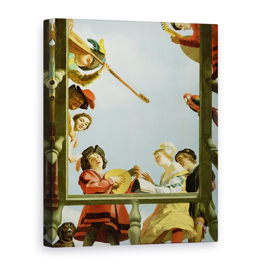 Tablou canvas - Gerrit van Honthorst - Grup muzical pe balcon, 75 x 100 cm