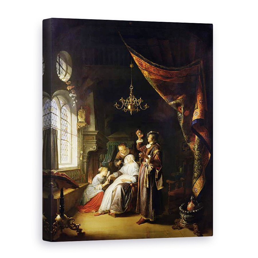 Tablou canvas - Gerard Dou - Femeia Dropsical, 50 x 70 cm