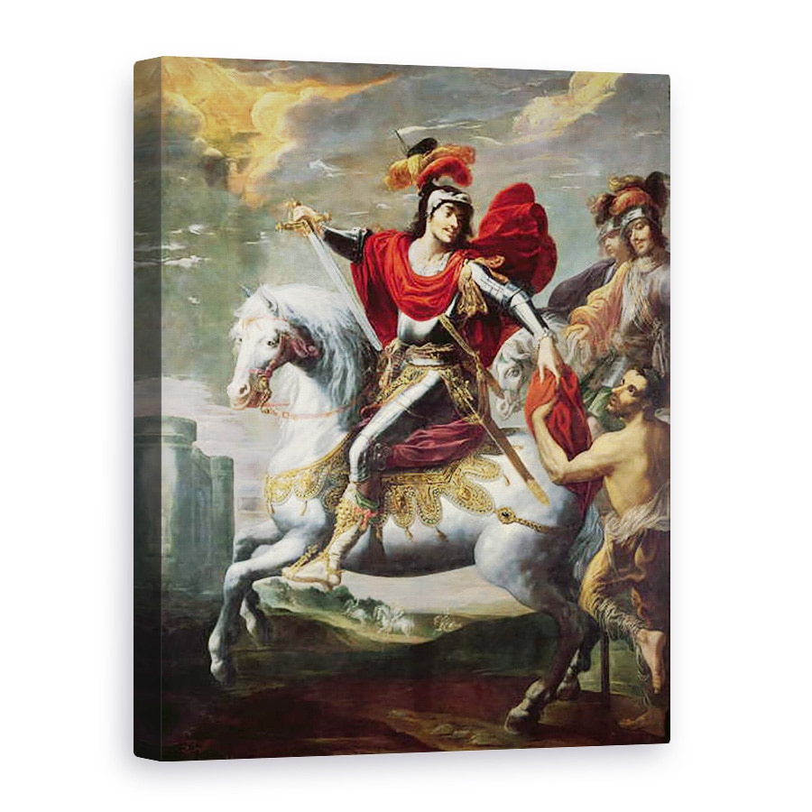 Tablou canvas - Georges Lallemand - Sfantul Martin impartind mantaua cu cersetorul, 75 x 100 cm