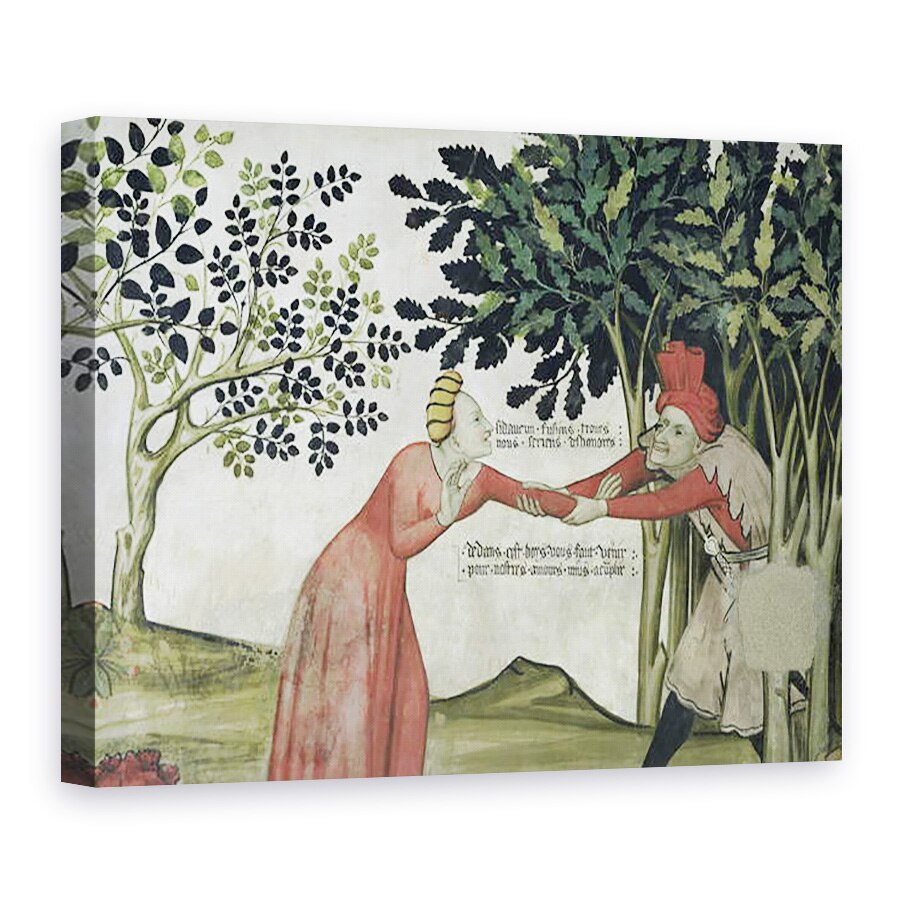 Tablou canvas - Giacomo Jaquerio - Fantana Vietii, detaliu al unui barbat tragand o femeie intr-o copse, 50 x 70 cm