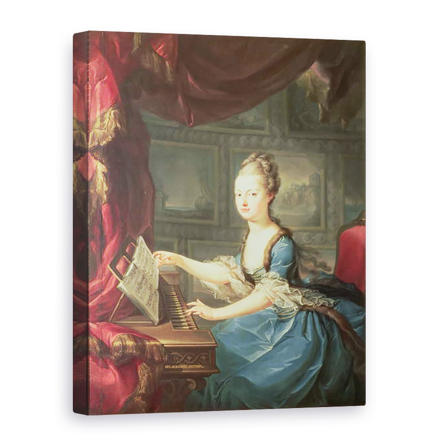 Tablou canvas - Franz Xaver Wagenschon - Arhiducesa Marie Antoinette Habsburg-Lothringen 1755-93 la spinet, 50 x 70 cm