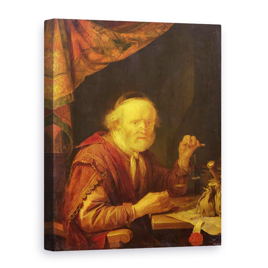 Tablou canvas - Gerard Dou - Cantarire aur, 50 x 70 cm