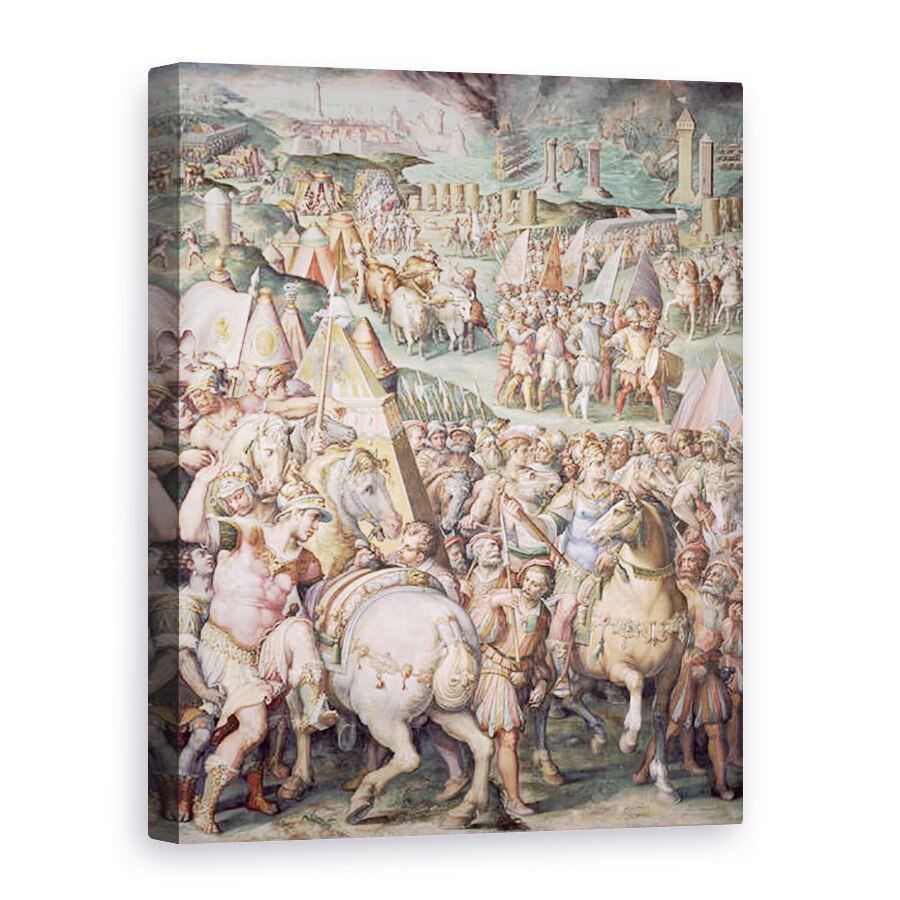 Tablou canvas - Giorgio Vasari - Asediul Livorno de Maximilian I 1459-1519 din Salone dei Cinquecento, 50 x 70 cm