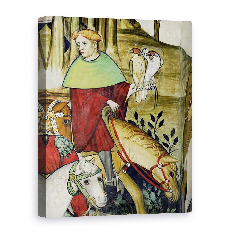 Tablou canvas - Giacomo Jaquerio - Fantana Vietii, detaliu al unui soim care se intoarce la fantana, 50 x 70 cm