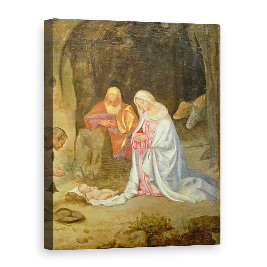 Tablou canvas - Giorgio Giorgione - Adorarea Pastorilor, detaliu al Sfintei Familii, 50 x 70 cm