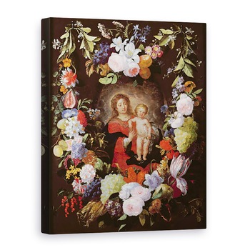 Tablou canvas - Gerard Seghers - Fecioara si Copilul cu o ghirlanda de flori, 60 x 80 cm Tablou canvas - Gerard Seghers - Fecioara si Copilul cu o ghirlanda de flori, 60 x 80 cm