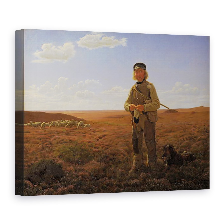 Tablou canvas - Frederik Vermehren - Un pastor Iutlanda pe mauri, 75 x 100 cm