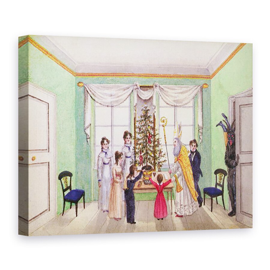 Tablou canvas - Franz Paumgarrten - Krampus si Sfantul Nicolae din jurnalul lui Carl Baumann scris 1813-25, 75 x 100 cm