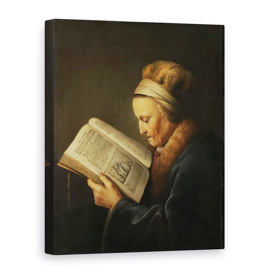 Tablou canvas - Gerard Dou - Vechi Femeie lectura, 75 x 100 cm