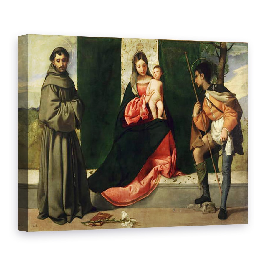 Tablou canvas - Giorgione - Fecioara si Pruncul cu Sfantul Anton de Padova si Sfantul Rocco, 75 x 100 cm