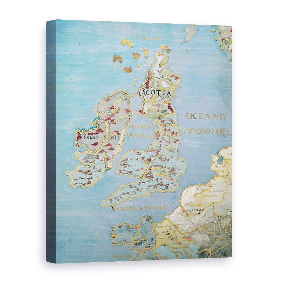 Tablou canvas - Giovanni de' Vecchi - Harta secolului al XVI-lea Marea Britanie si nordul Frantei, 60 x 80 cm