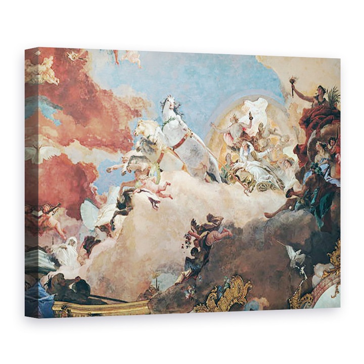 Tablou canvas - Giovanni Battista Tiepolo - Apollo in carul sau de soare conducand Beatrice I 1145-84 la Frederick I Barbarossa 1122-90 detaliu din tavanul camerei imperiale, 50 x 70 cm