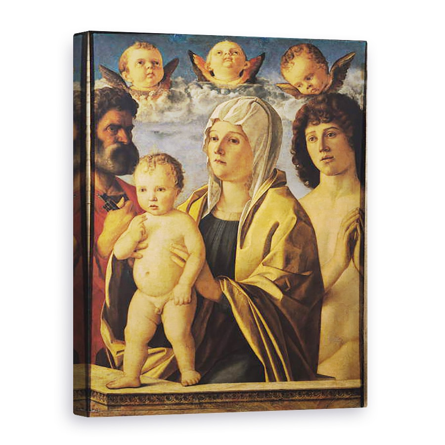 Tablou canvas - Giovanni Bellini - Fecioara si Pruncul cu Sfantul Petru si Sfantul Sebastian, 75 x 100 cm