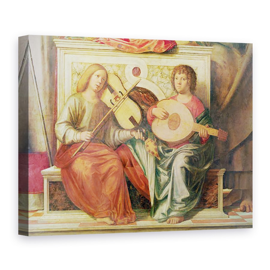 Tablou canvas - Giovanni Battista Cima da Conegliano - Detaliu al muzicienilor de inger dintr-o pictura a Fecioarei si a sfintilor, 60 x 80 cm