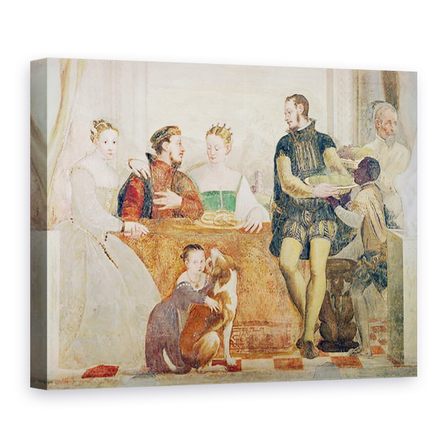 Tablou canvas - Giovanni Antonio Fasolo - Detaliu al Banchetului, 60 x 80 cm