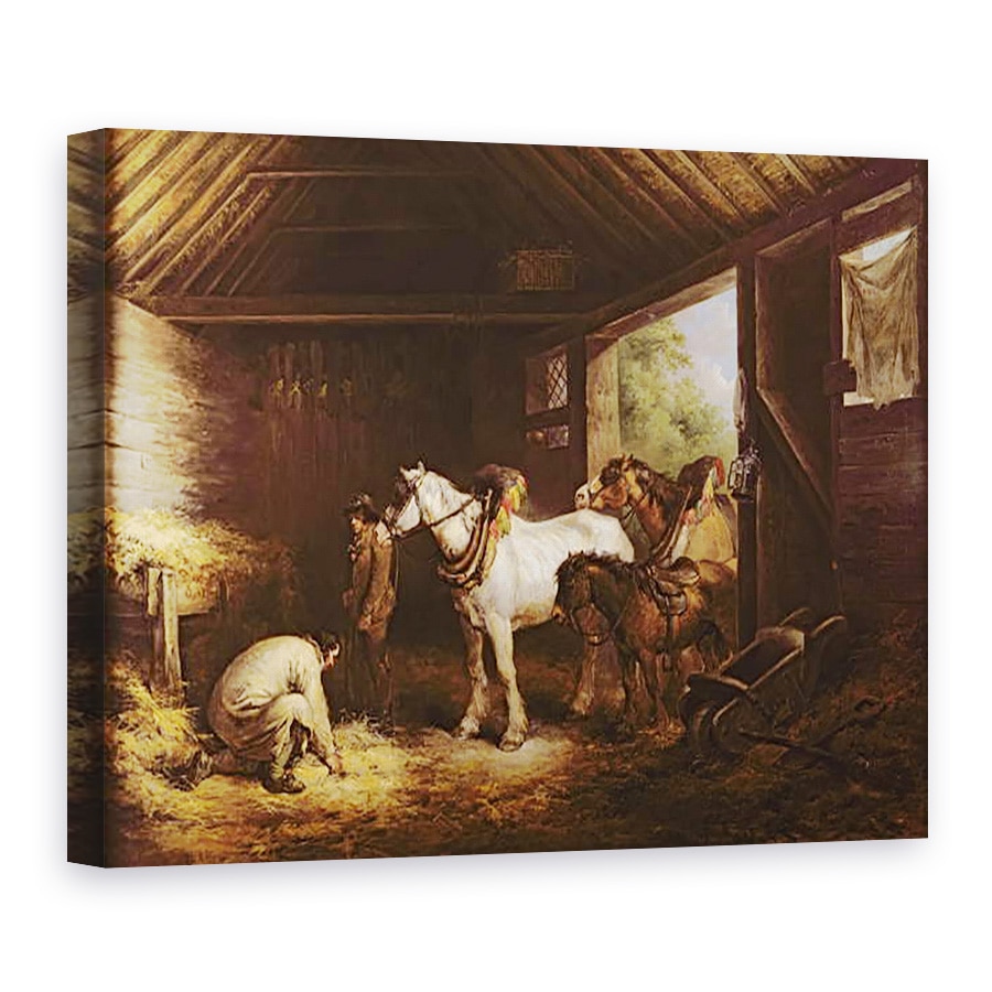 Tablou canvas - George Morland - intr-un grajd, 60 x 80 cm