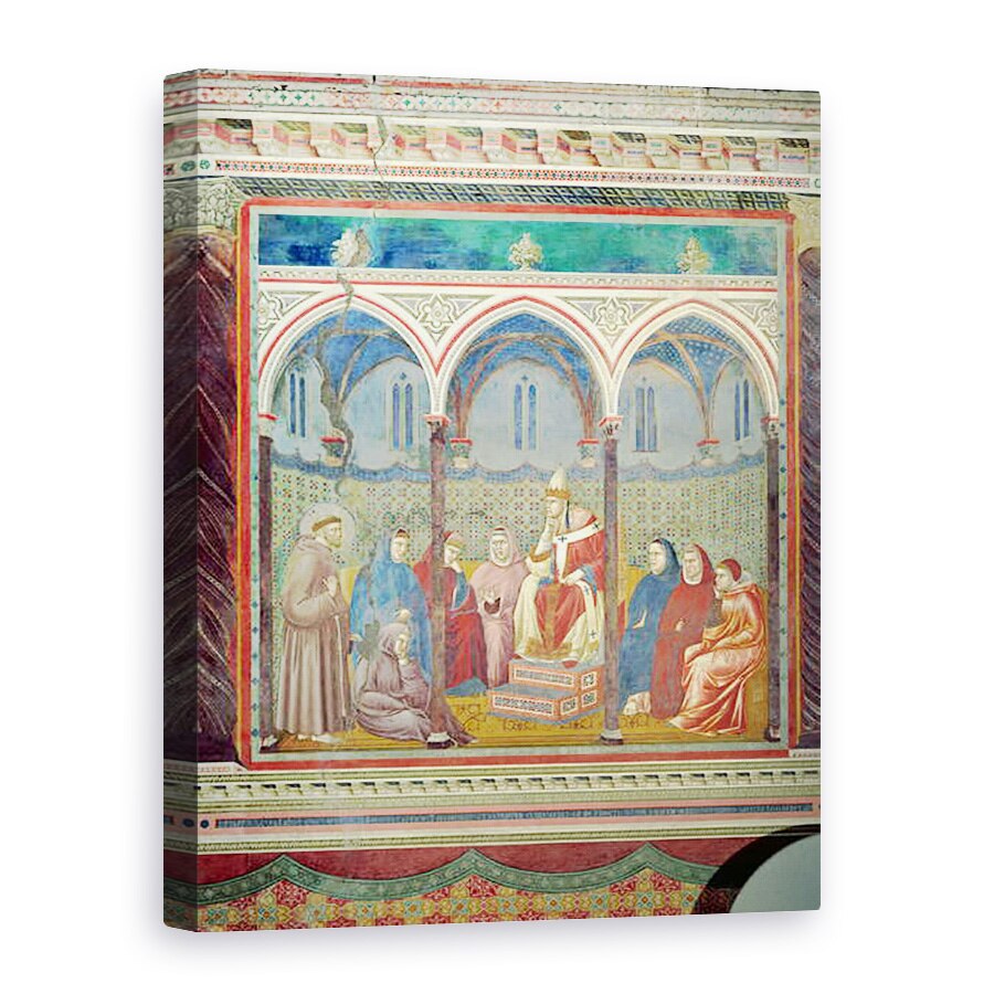 Tablou canvas - Giotto di Bondone - Sfantul Francisc Predica Papei Honorius al III-lea, 60 x 80 cm