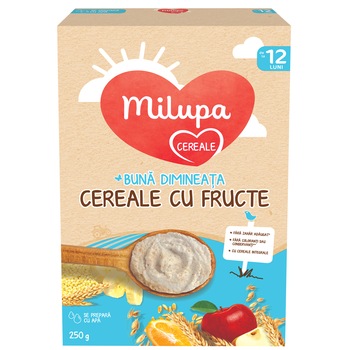 Cereale Milupa cereale integrale cu fructe, 250 g, de la 1 an Cereale Milupa cereale integrale cu fructe, 250 g, de la 1 an