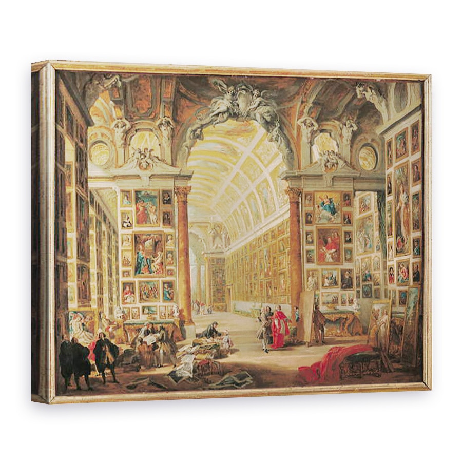 Tablou canvas - Giovanni Paolo Pannini - Galeria Cardinalului Silvio Valenti-Gonzaga din Roma, 60 x 80 cm