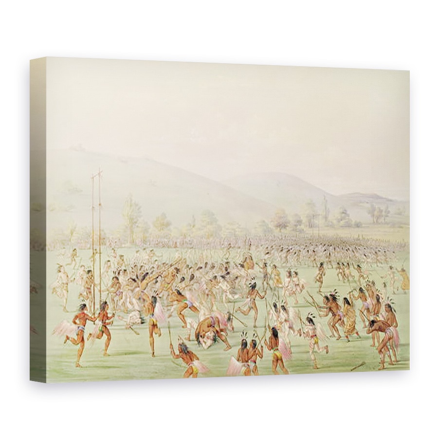 Tablou canvas - George Catlin - Indian Ball joc, 50 x 70 cm