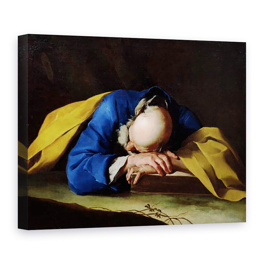 Tablou canvas - Giuseppe Antonio Petrini - Sfantul Petru sau Sfantul Jerome Dormind, 60 x 80 cm