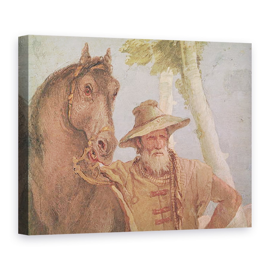 Tablou canvas - Giovanni Battista Tiepolo - Detaliu al calaretului de la Angelica Nursing Medoro ranit, 60 x 80 cm