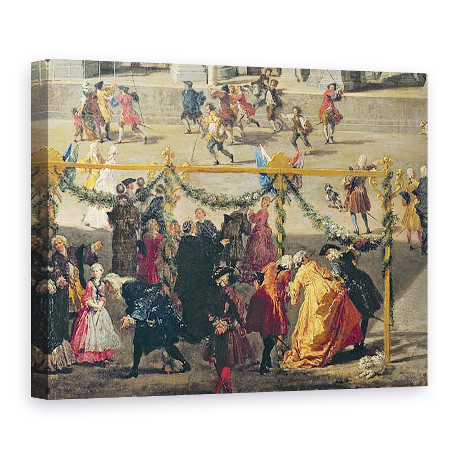 Tablou canvas - Giovanni Paolo Pannini - Pregatire pentru spectacolul de artificii tinut la Piazza Navona, Roma, pentru a sarbatori nasterea Delfinului, 60 x 80 cm