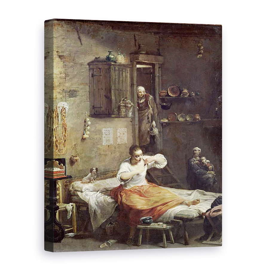 Tablou canvas - Giuseppe Maria Crespi - Femeia cu puricele, 60 x 80 cm