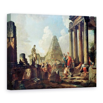 Tablou canvas - Giovanni Paolo Pannini - Alexandru al III-lea 356-323 i.Hr. Cel Mare inaintea Mormantului lui Ahile, 60 x 80 cm Tablou canvas - Giovanni Paolo Pannini - Alexandru al III-lea 356-323 i.Hr. Cel Mare inaintea Mormantului lui Ahile, 60 x 80 cm