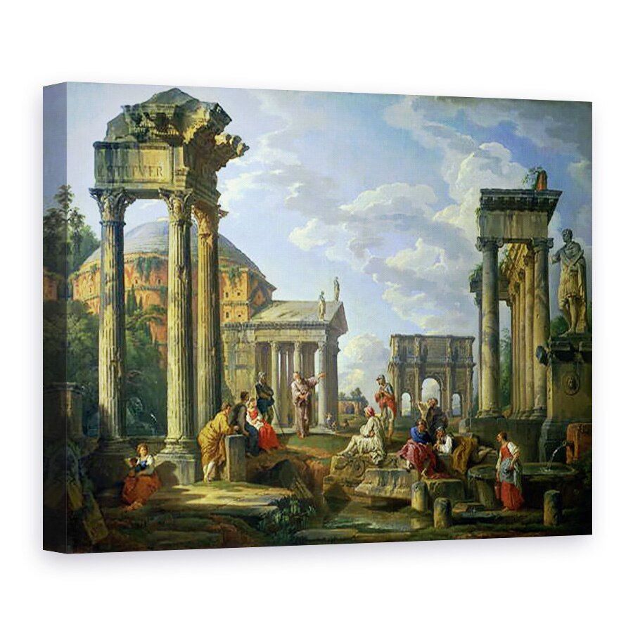 Tablou canvas - Giovanni Paolo Pannini - Ruinele romane cu un profet, 75 x 100 cm