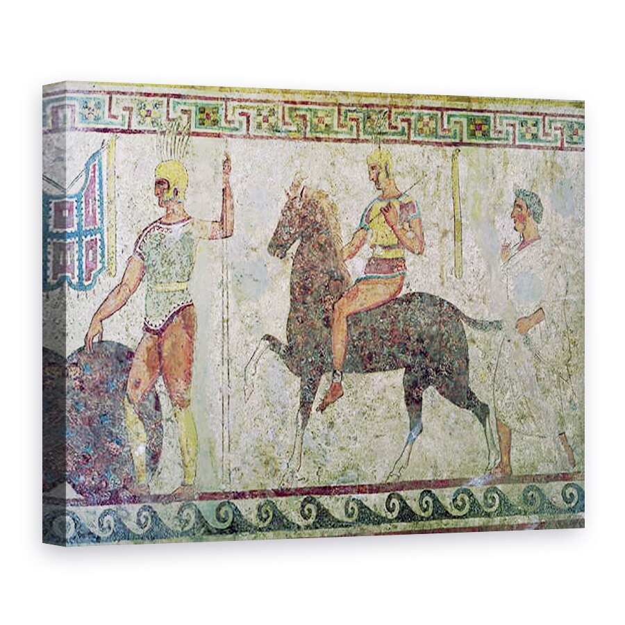 Tablou canvas - Greek - Cavalerist si un soldat picior, 75 x 100 cm