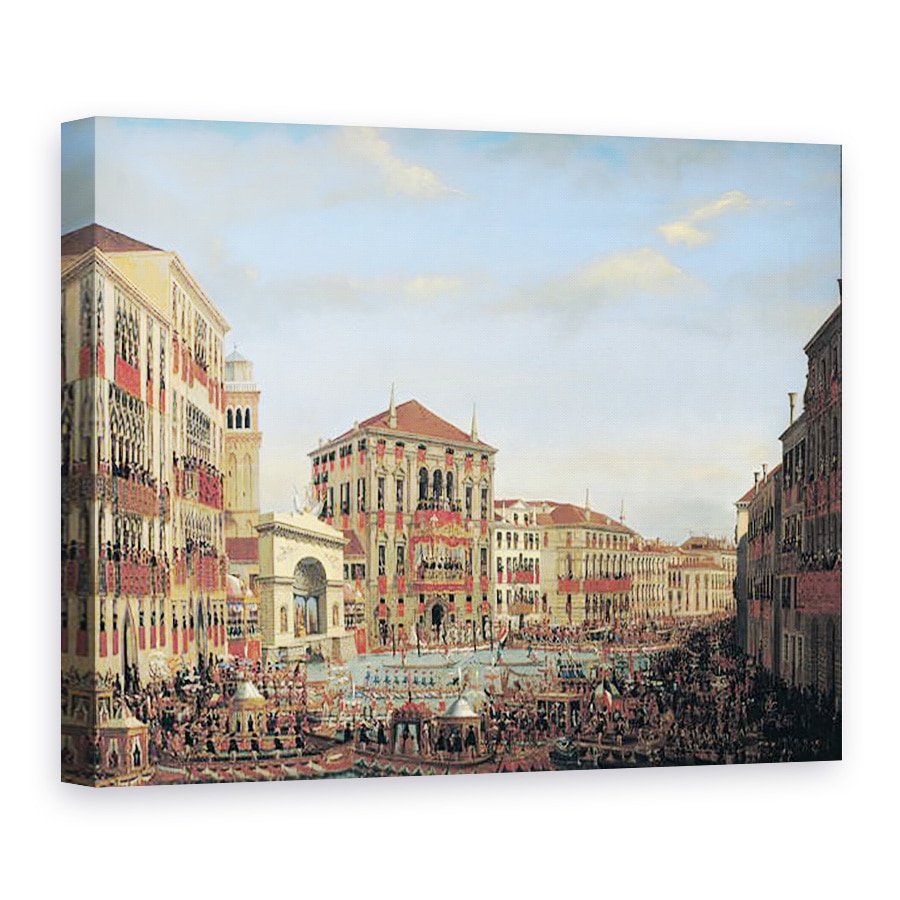 Tablou canvas - Giuseppe Borsato - Napoleon I 1769-1821 prezideaza o Regata la Venetia, 75 x 100 cm