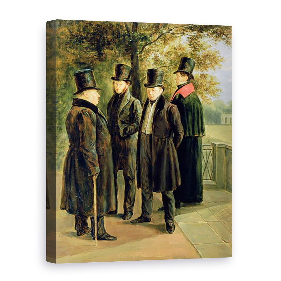 Tablou canvas - Grigory Tchernezov - Poetii Aleksandr Puskin 1799-1837, Ivan Krylov 1768/69-1844, 60 x 80 cm