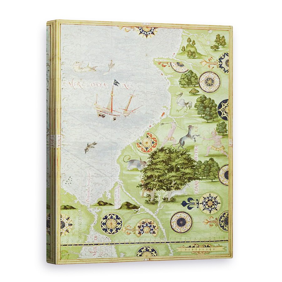 Tablou canvas - Guillaume Le Testu - Fol.39v Harta Stramtorii Magellan, din Cosmographie Universelle, 75 x 100 cm