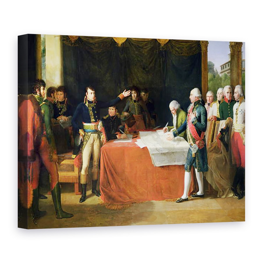 Tablou canvas - Guillaume Lethiere - Preliminarii Pacii semnate la Leoben, 17 aprilie 1797, 60 x 80 cm