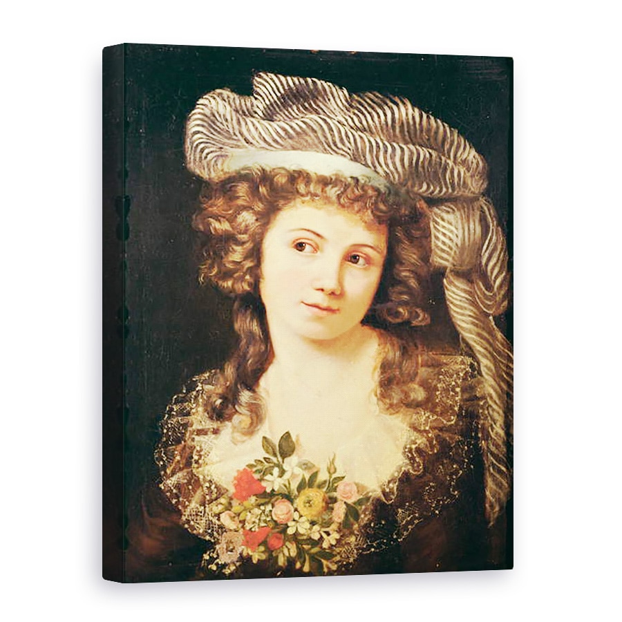 Tablou canvas - Gustave Courbet - Portretul unei tinere femei in stilul lui Labille-Guiard, 60 x 80 cm