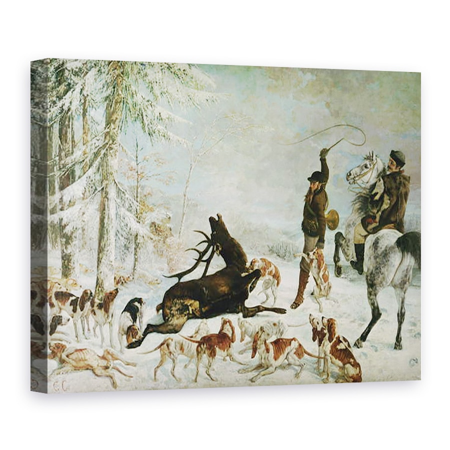Tablou canvas - Gustave Courbet - Moartea cerb, 75 x 100 cm
