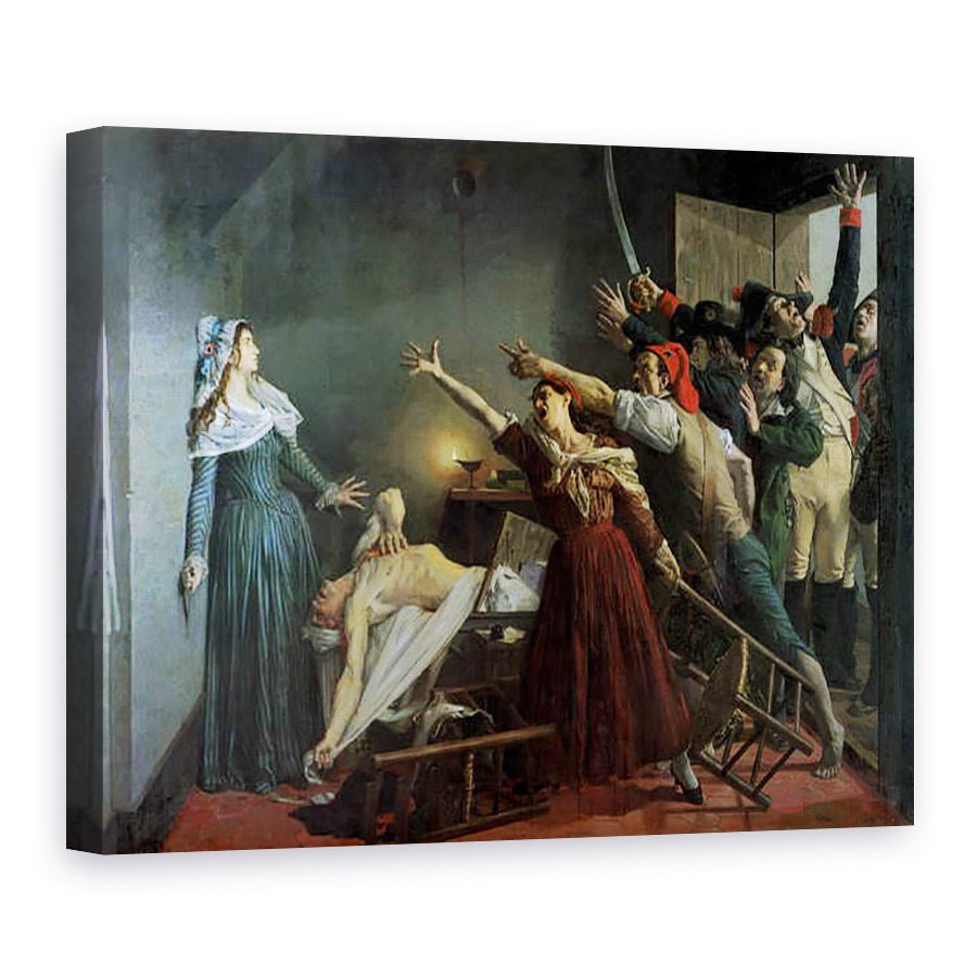 Tablou canvas - Jean Joseph Weerts - Asasinarea lui Marat, 50 x 70 cm