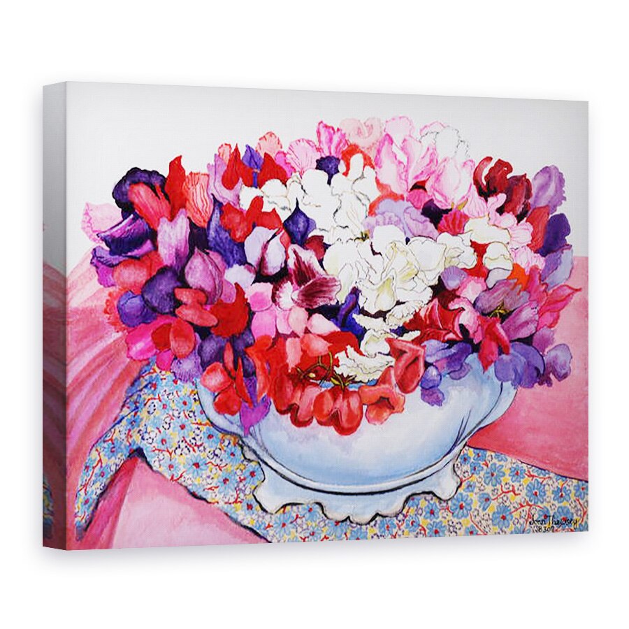 Tablou canvas - Joan Thewsey - Mazare dulce intr-o oala victoriana cu textile 2012, 75 x 100 cm