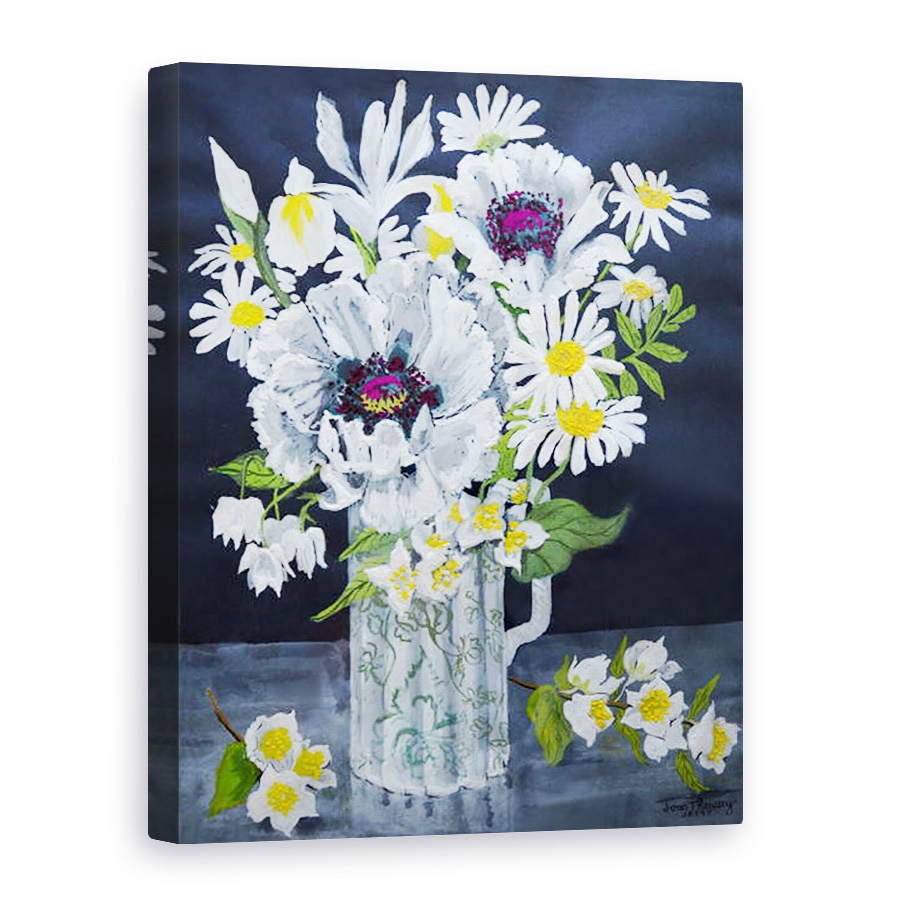Tablou canvas - Joan Thewsey - Maci albi, Marguerite si Philadelphus, 75 x 100 cm