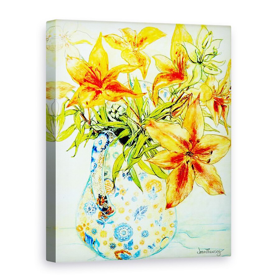 Tablou canvas - Joan Thewsey - Crini portocalii intr-o vaza japoneza, 2000, 75 x 100 cm
