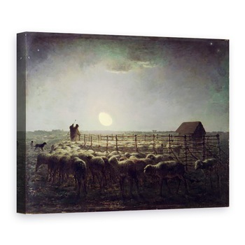 Tablou canvas - Jean-Francois Millet - Fuldul de oaie, Lumina Lunii, 60 x 80 cm Tablou canvas - Jean-Francois Millet - Fuldul de oaie, Lumina Lunii, 60 x 80 cm