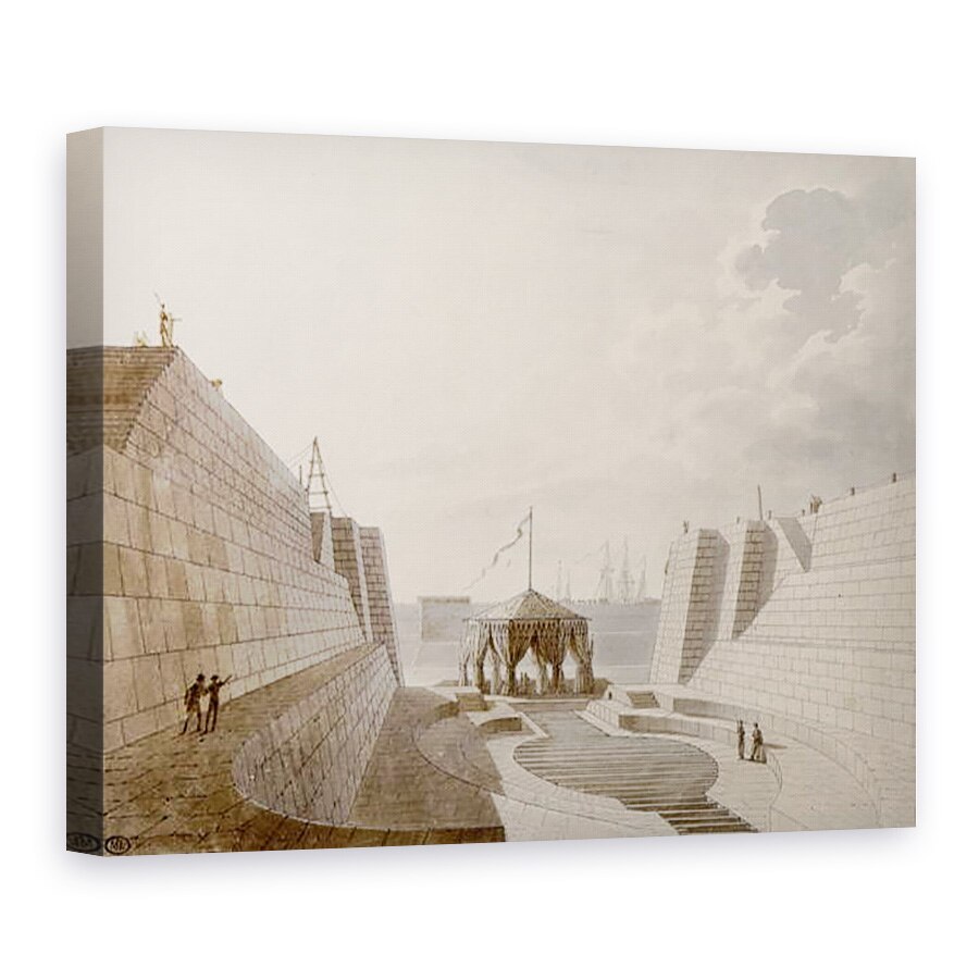 Tablou canvas - Jean-Baptiste Isabey - Dock uscat la Cherbourg, 75 x 100 cm