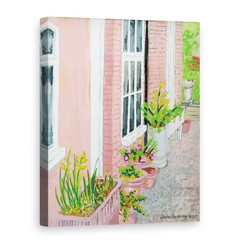 Tablou canvas - Joan Thewsey - Vedere din fereastra de bucatarie Cabana cu plante, 2010, 75 x 100 cm Tablou canvas - Joan Thewsey - Vedere din fereastra de bucatarie Cabana cu plante, 2010, 75 x 100 cm