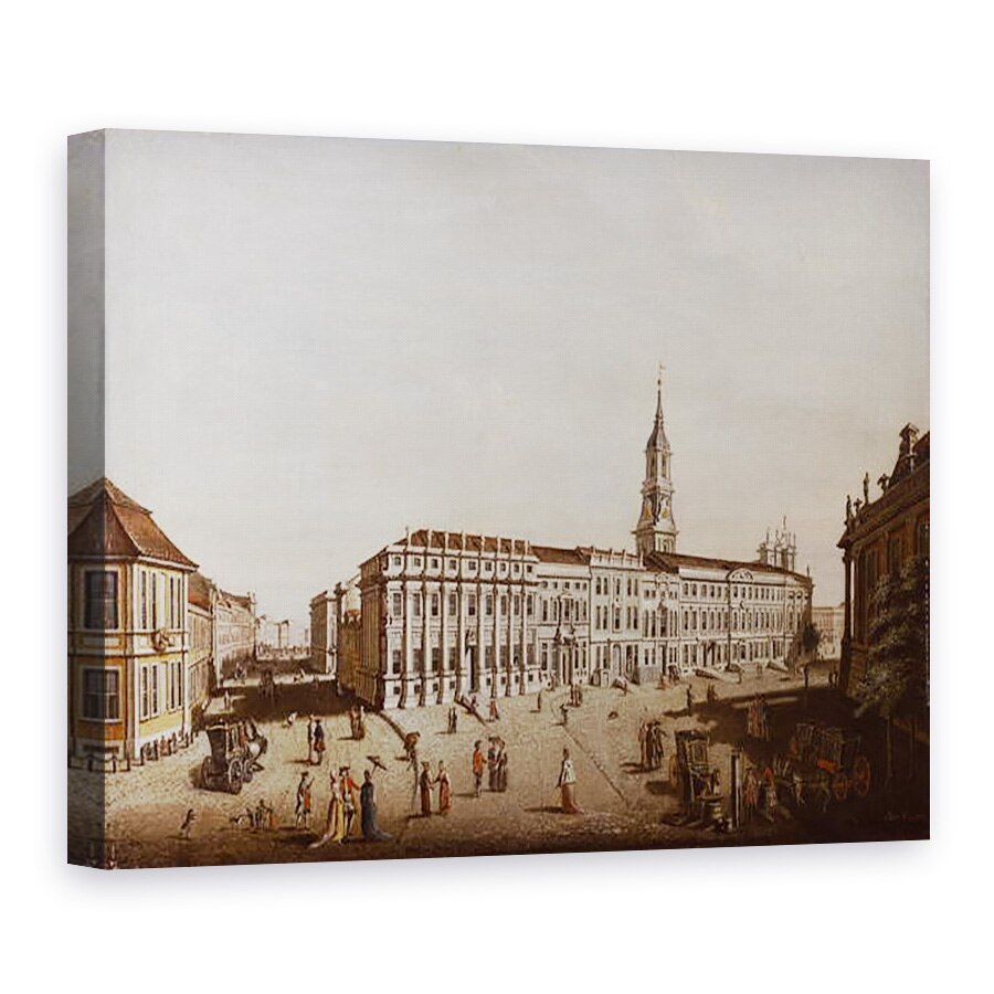 Tablou canvas - Johann Friedrich Meyer - Vedere spre strada Castelului si Piata Fiaker, Potsdam, 60 x 80 cm