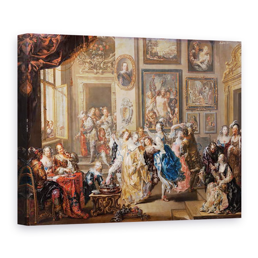 Tablou canvas - Johann Georg Platzer - Scena dans in palat, 60 x 80 cm