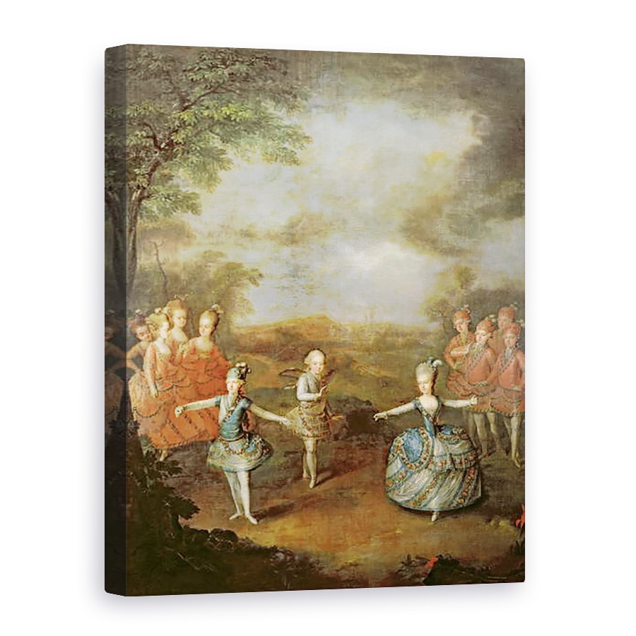 Tablou canvas - Johann Georg Weikert - Marie Antoinette si surorile ei din Il Trionfo dell Amore, au cantat la 25 ianuarie la Palatul Schoenbrunn, 1765, 50 x 70 cm